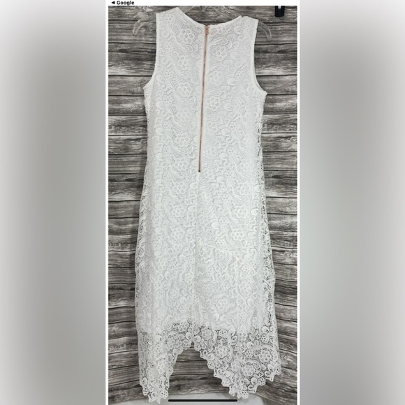 NWT SOFT SURROUNDINGS sz 4 White Madelyn Lace Dress Sleeveless Asymmetrical Hem - Picture 2 of 9